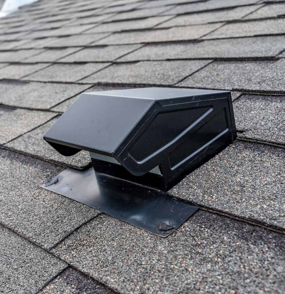 static roof vent on asphalt shingle roof
