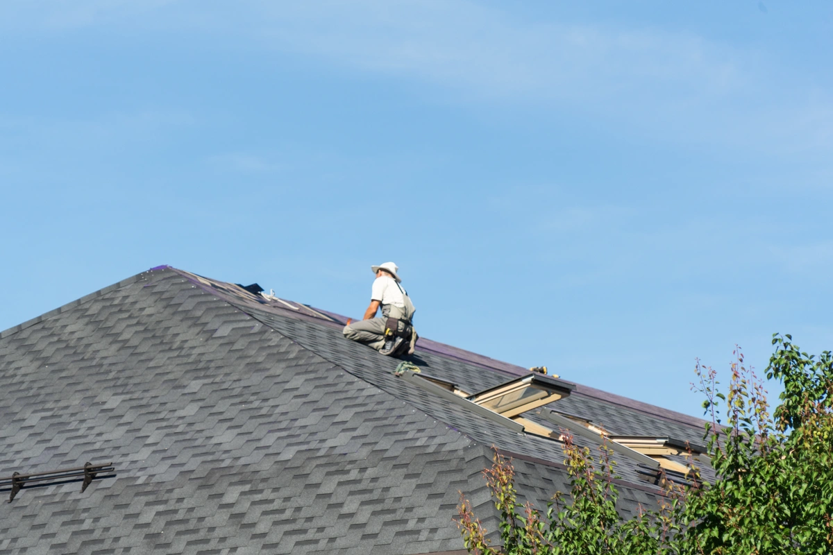 house roof repair view