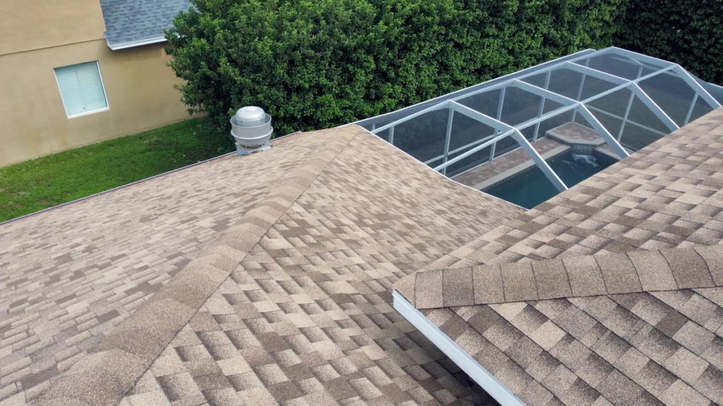 Closeup of well-maintained roof after cleaning