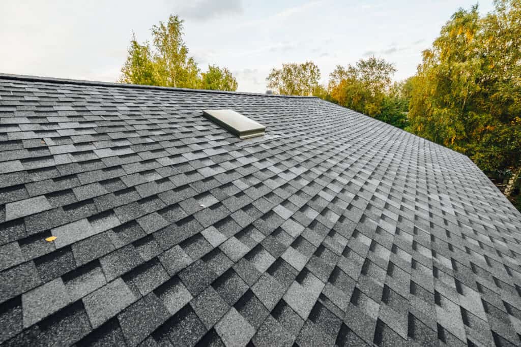 rooftop shingles close view