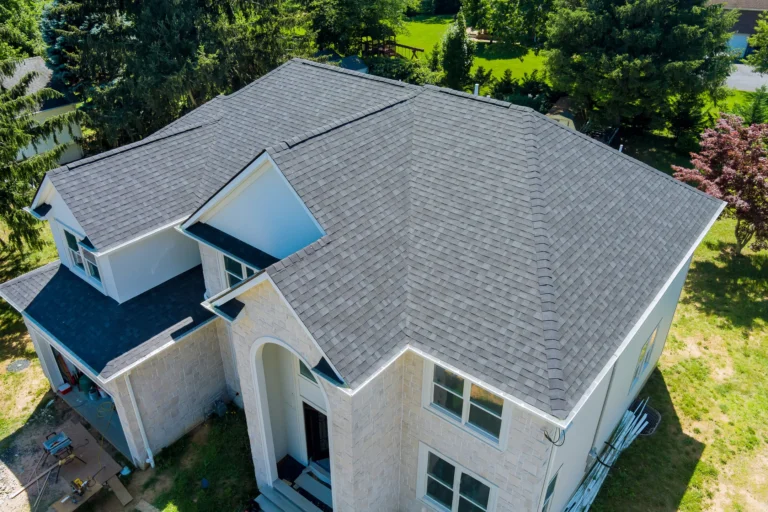 asphalt roll roofed house
