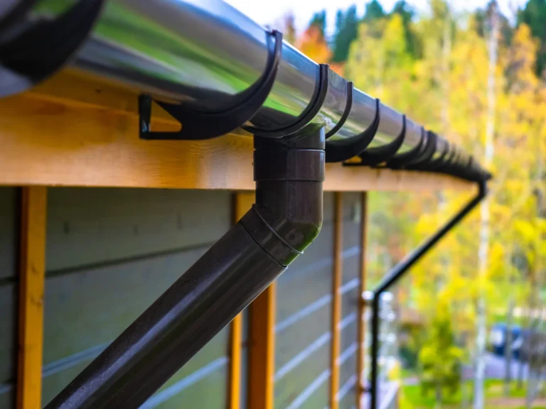 gutter drainage system on a house