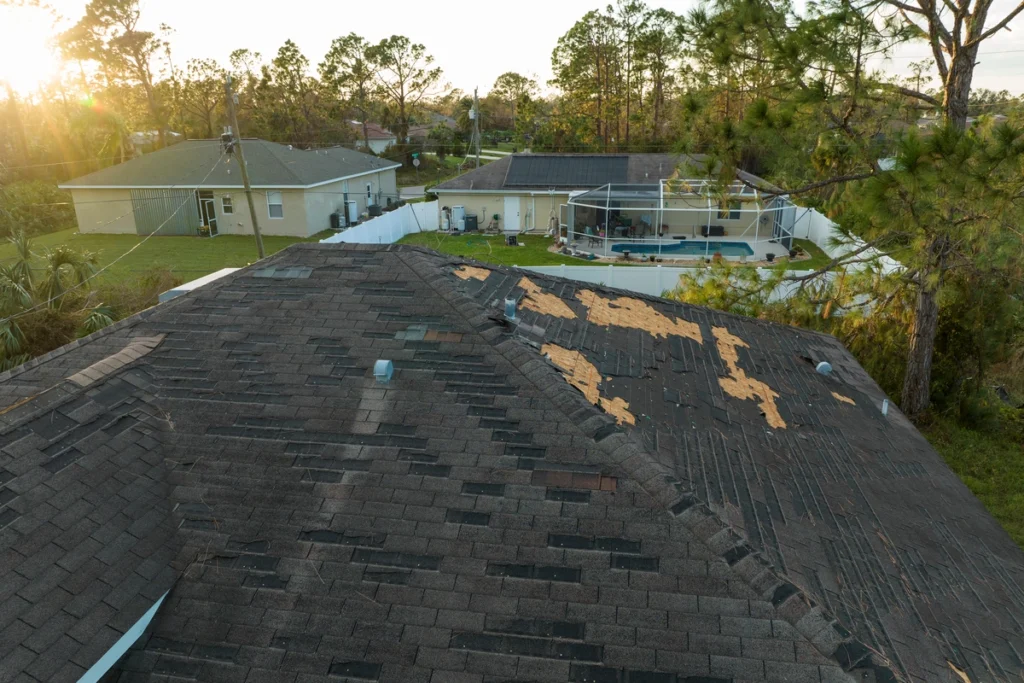 roof leak repair cost-missing shingles on roof