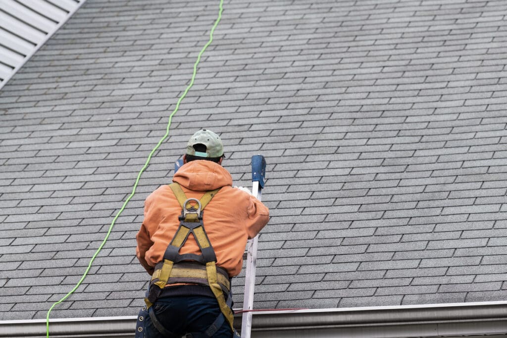 roof inspection checklist-use safety equipment like ladders and harnesses when conducting a roof inspection