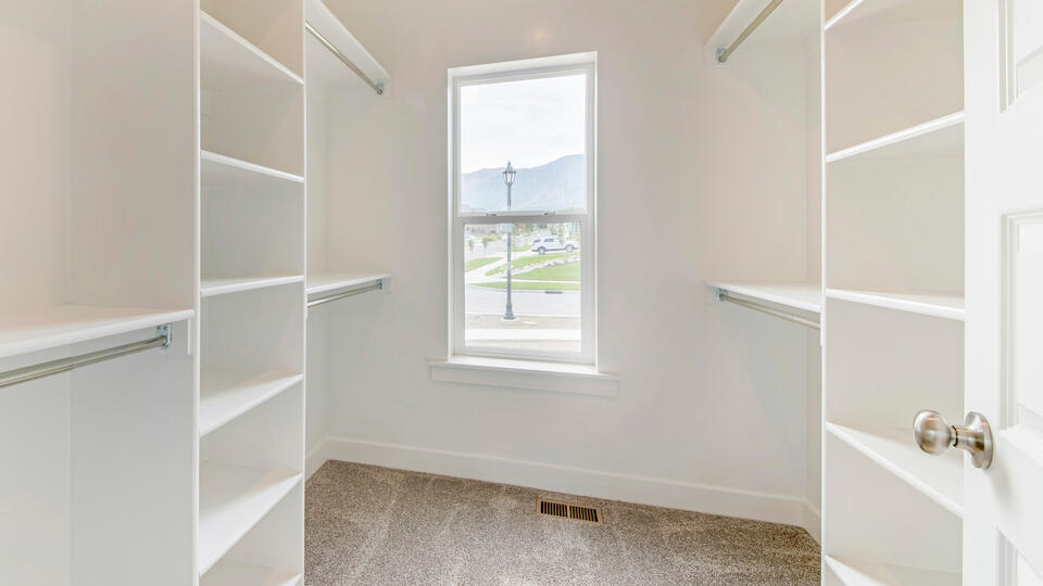 single hung window-inside view of a single hung window in a closet